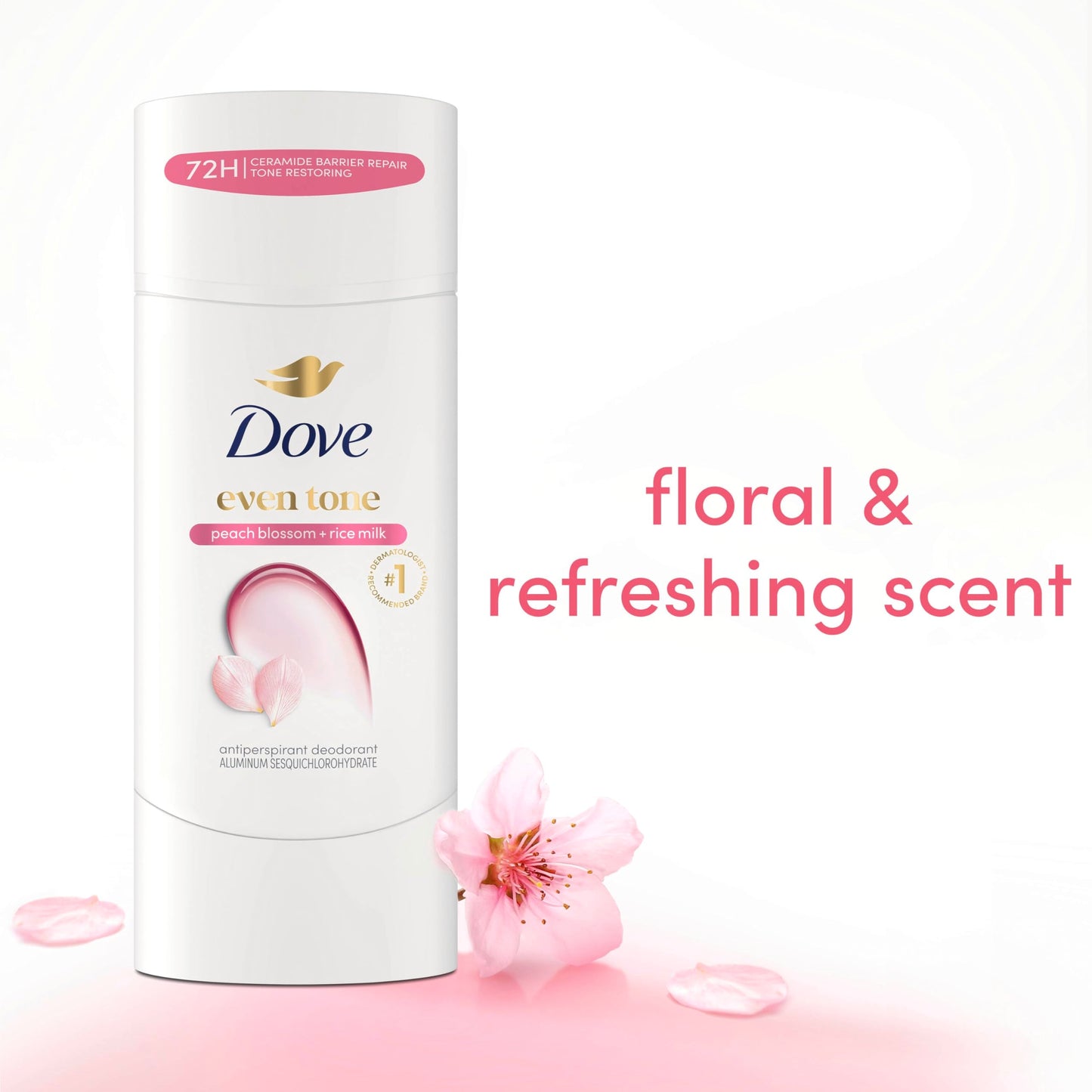 Dove Antiperspirant Deodorant Stick Peach Blossom & Rice Milk For Uneven Skin Tone 48-hour Odor and Sweat Protection 2.6 oz Beauty and Personal Care Dove