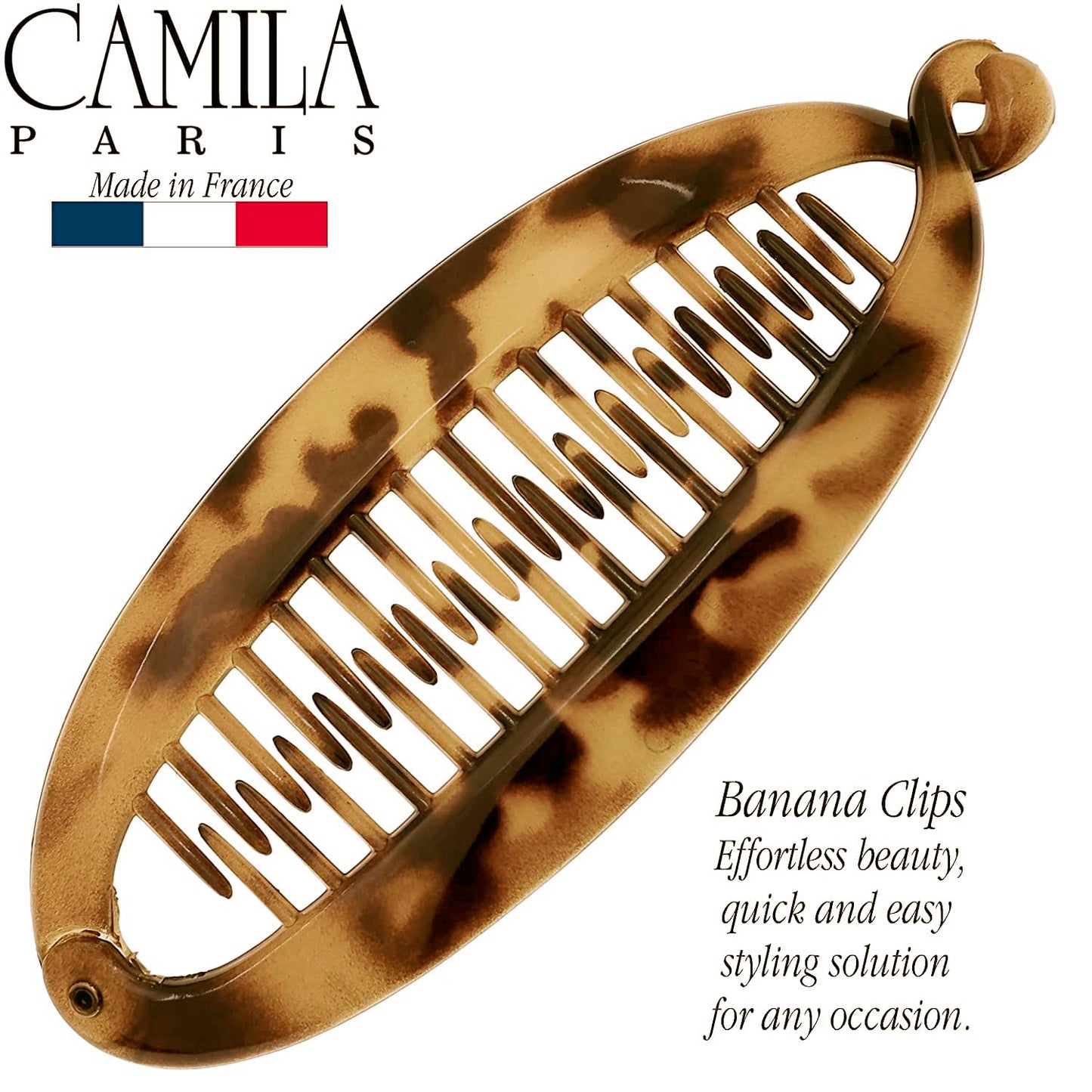 Camila Paris CP1578 French Large Banana Clip Hair Comb, Classic Banana Clips Hair for Thick Hair Ponytail Holder Interlocking Styling Clips for Women Beauty & Personal Care Camila
