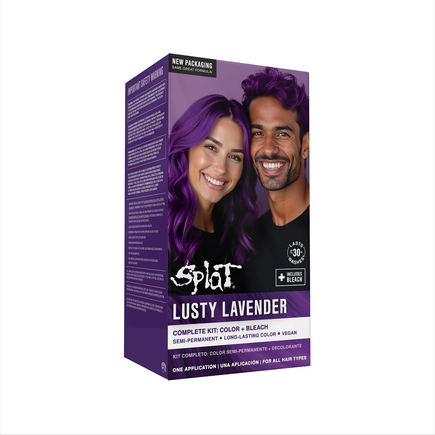 Splat Lusty Lavender Semi Permanent Hair Dye Kit with Bleach, 1 Application, Includes Purple Hair Dye, Oxide & Bleach Powder, Vegan & Cruelty Free Beauty & Personal Care Splat