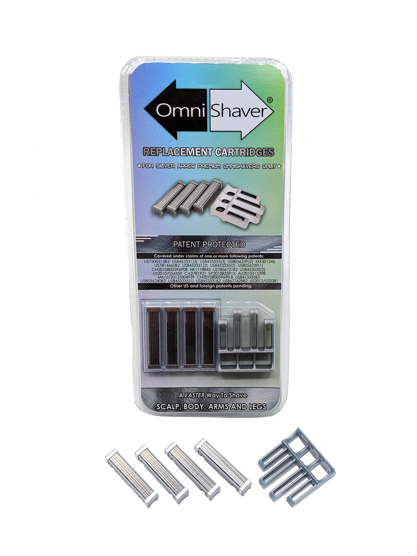 Premium Omnishaver Replacement Cartridge Refill Kit with Blade Removal Tool - Self Cleaning & Self-Stropping Shaving Razors for Men & Women - Safe Beauty and Personal Care OmniShaver