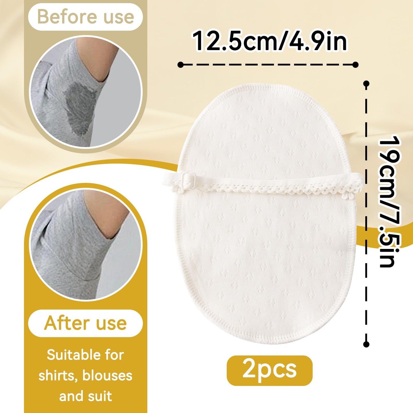 Sweat Pads for Under Arms, Reusable Armpit Shields Washable Cotton Armpit Sweat Guard Cover Underarm Sweat Absorbent Pad with Adjustable Strap Beauty and Personal Care Agatige