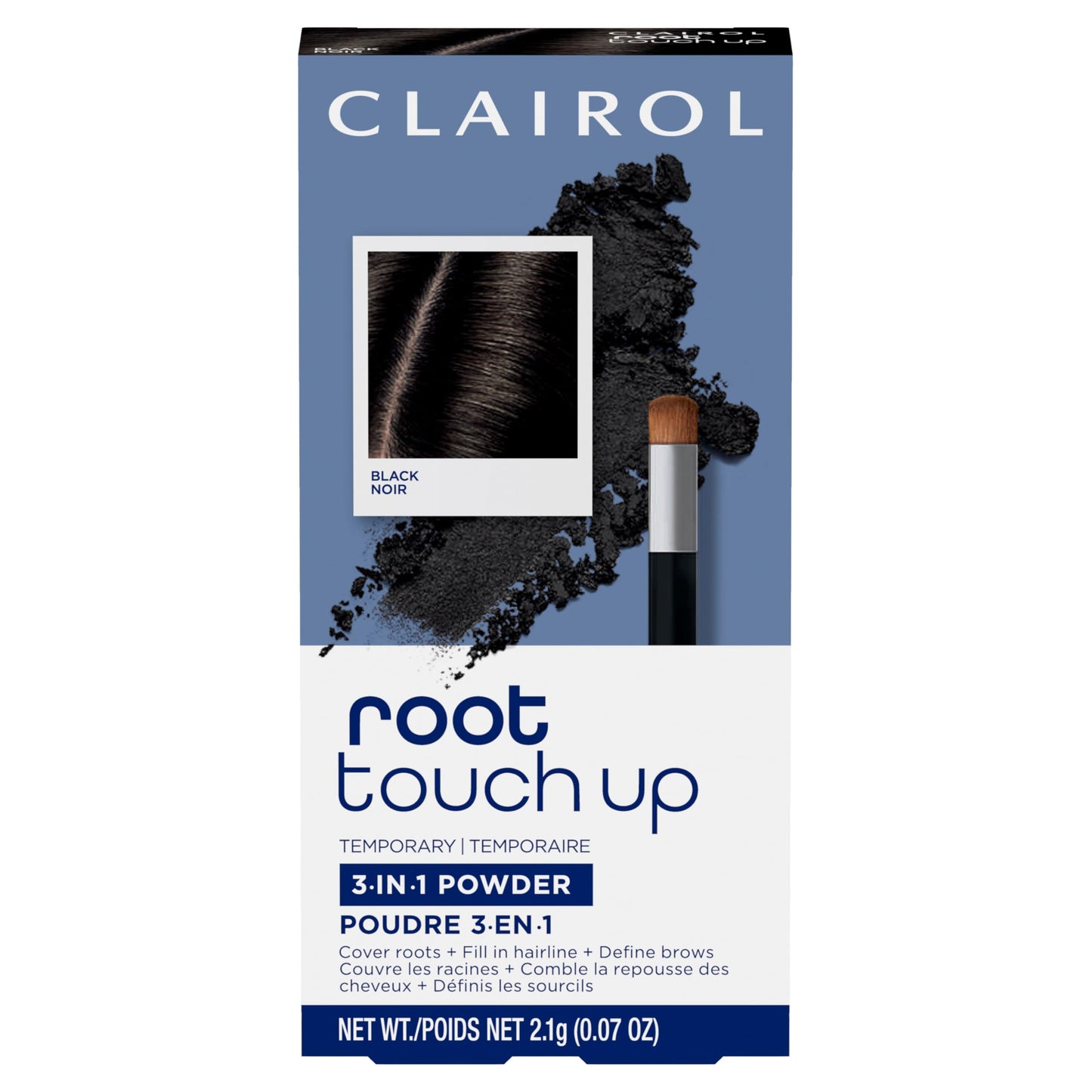 Clairol Root Touch-Up Temporary Concealing Powder, Black Hair Color | Ammonia Free | Instantly Cover Roots + Define Eyebrows | On-the-Go Compact Beauty & Personal Care Clairol