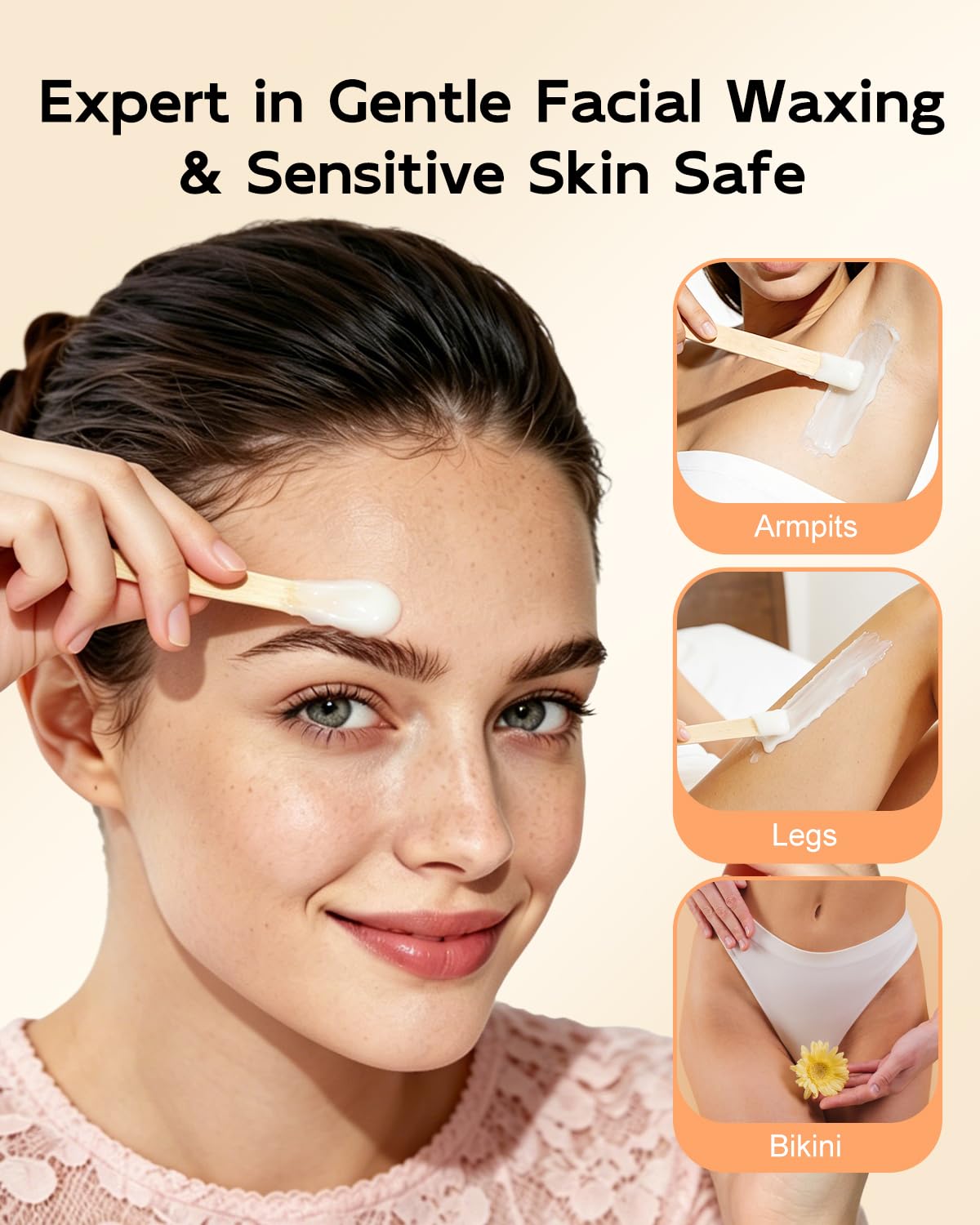 Waxfans Waxing Kit for Women - Quick-Melt Wax Kit, 8.5oz Mini Wax Pot with Temp Control, for Safe At-Home Waxing - Gentle on Face Eyebrow Bikini Beauty and Personal Care waxfans