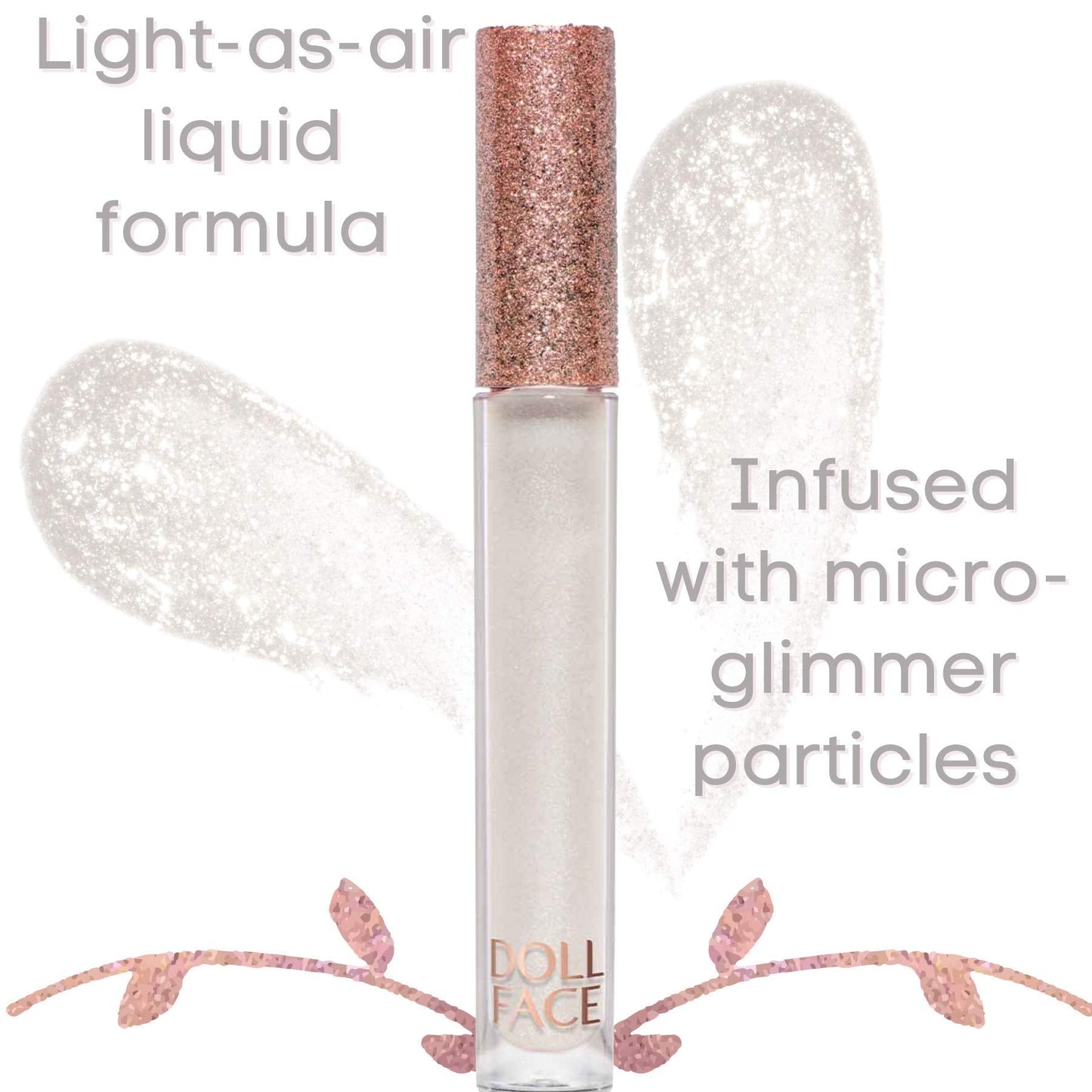 Doll Face Lip Gloss | Glitterazzi Liquid Lip Bling | Topping Glitter with a Glossy Shine for Lips | Sheer Finish | Cruelty-Free | Platinum Beauty & Personal Care Doll Face