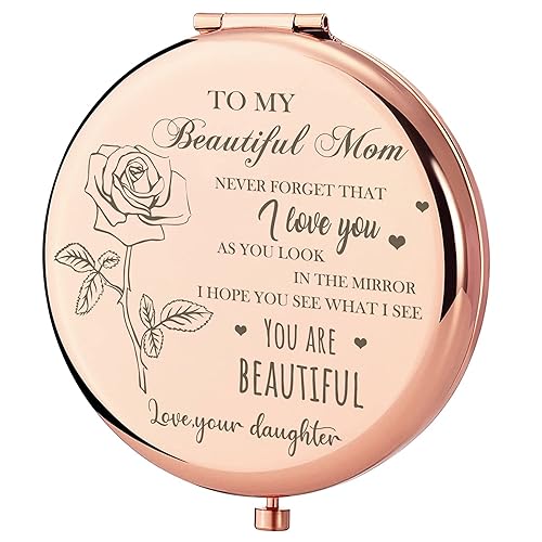 GAOLZIUY Compact Mirror Gifts for Mom from Daughter, Rose Gold Compact Mirror for Mother, Birthday Gifts for Moms Women from Daughter, Presents Beauty & Personal Care GAOLZIUY