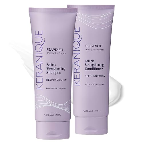 Keranique Deep Hydration Shampoo and Conditioner Set for Dry, Thinning Hair - Keratin, Biotin & Niacinamide - Moisturizing, Strengthening & Volumizing Beauty & Personal Care Keranique