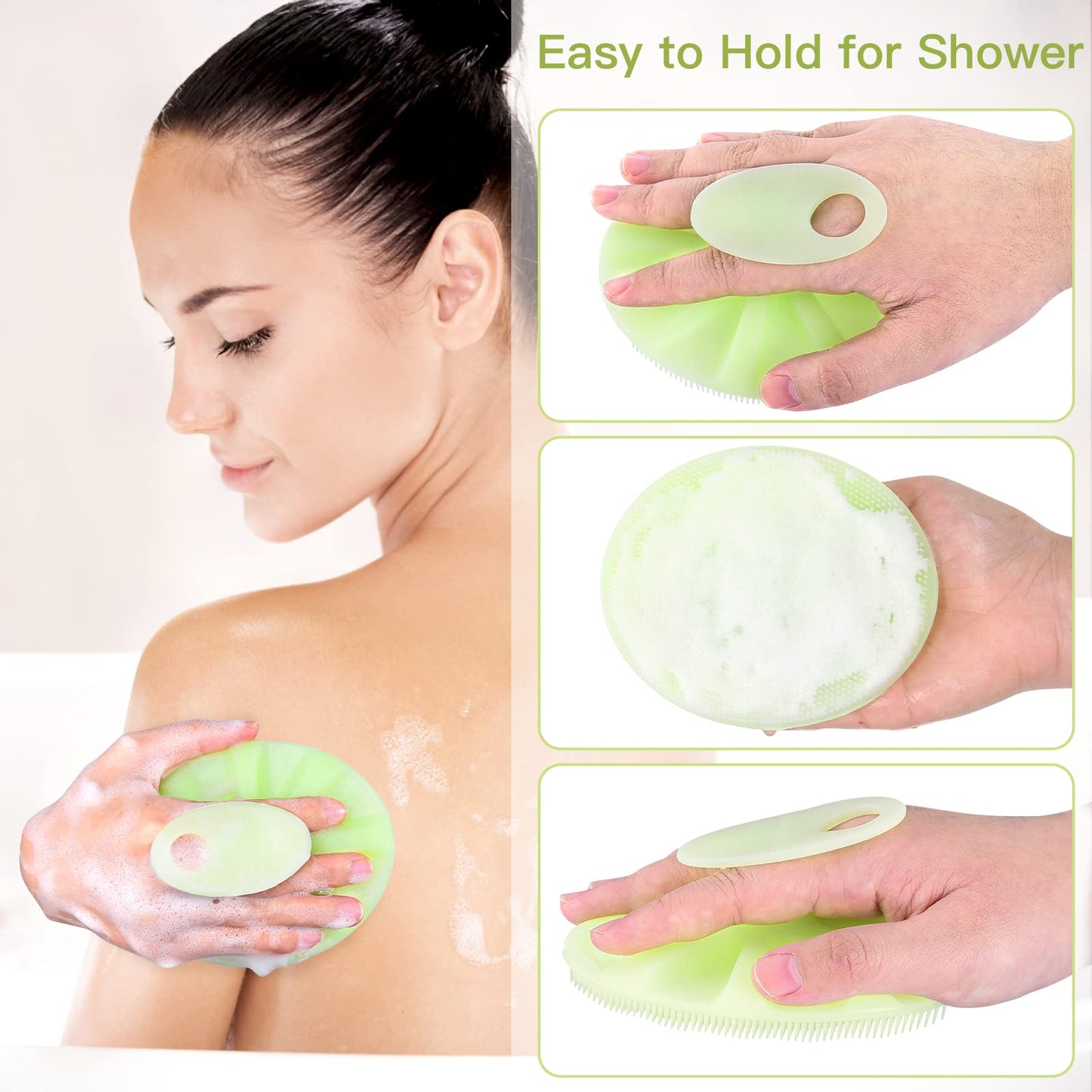 INNERNEED Food-Grade Soft Silicone Body Cleansing Brush Shower Scrubber, Gentle Exfoliating and Massage for All Kinds of Skin (Green) Beauty & Personal Care INNERNEED