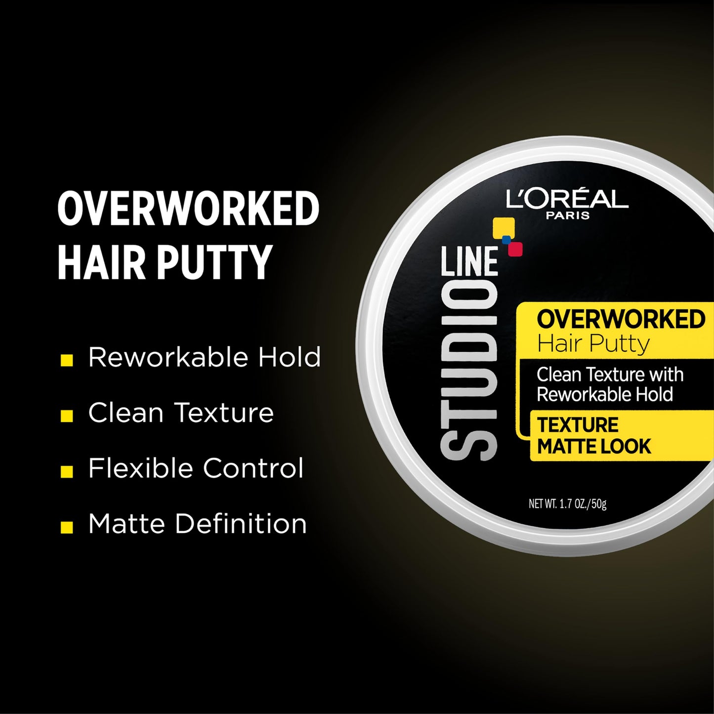 L'Oreal Paris Studio Line Overworked Hair Putty, 1.7 oz. Beauty & Personal Care L'Oreal Paris