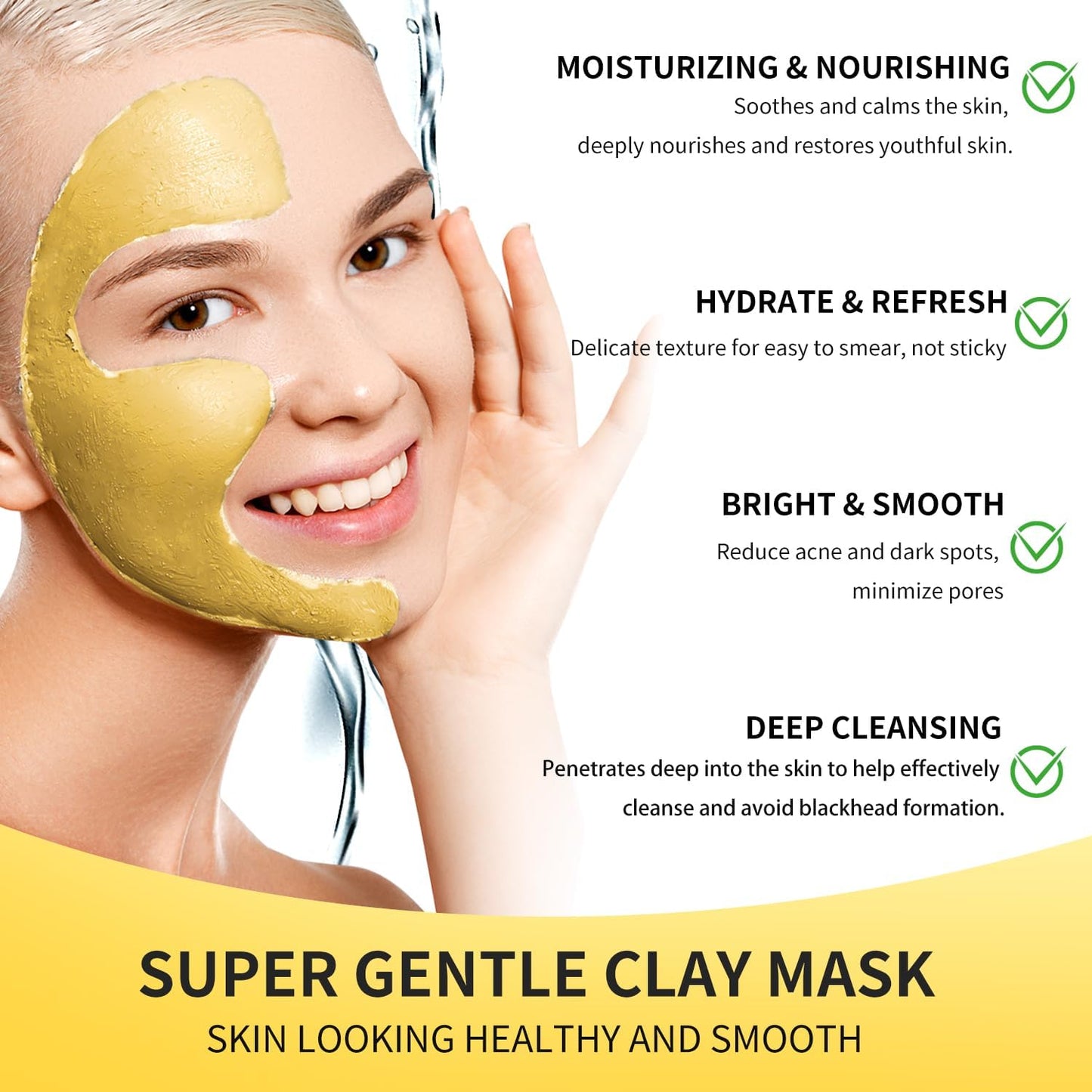 Hicream Turmeric Vitamin C Clay Mask with Kaolin Clay and Turmeric for Dark Spots, Dull Skin, Skincare Facial Mask for Controlling Oil and Refining Beauty & Personal Care Hicream