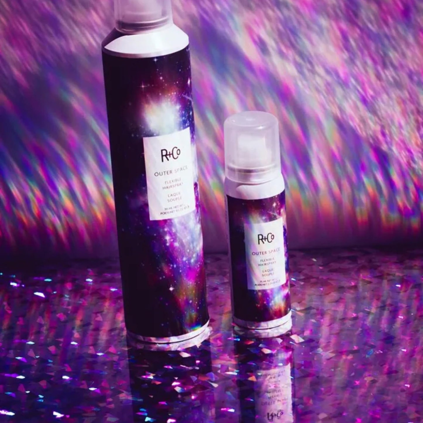 R+Co Outer Space Flexible Hairspray - Light Hold Hairspray for All Hair Types - Adds Shine, Volume & Flexible, Long-Lasting Hold - Vegan Beauty & Personal Care R+Co