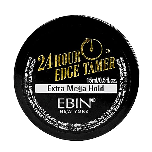 EBIN NEW YORK 24 Hour Edge Tamer Extra Mega Hold 0.5Fl Oz Strong Edge Control Gel, No Flaking, Sleek Smooth Finish, Long Lasting, Argan & Castor Oil Beauty & Personal Care EBIN NEW YORK
