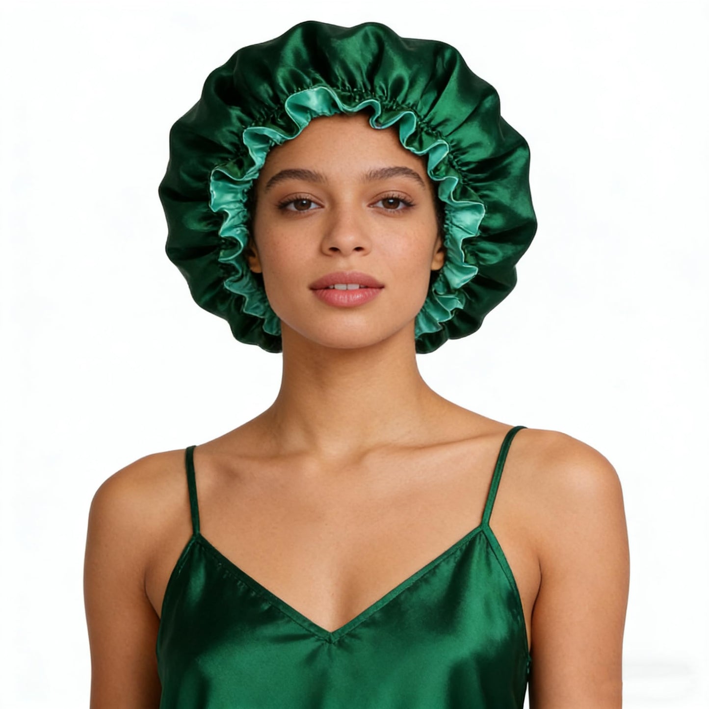 Reversible Satin Bonnet for Sleeping Double Layer Night Sleep Cap Women Adjustable Elastic Head Wrap Turban Green Beauty and Personal Care PENINSULA LOVE