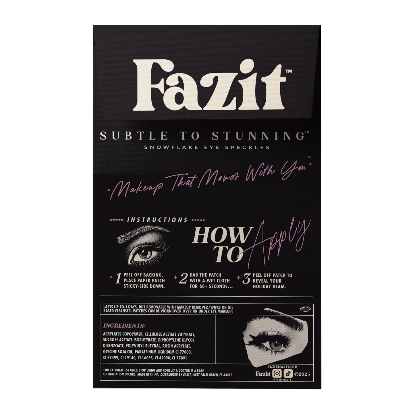 Fazit Makeup Patches - Snowflake Eye Speckles - Glow Up Make-Up Patches - Cute Glitter Makeup Accessories for Women - Cosmetic Glitter for Face Beauty & Personal Care Fazit