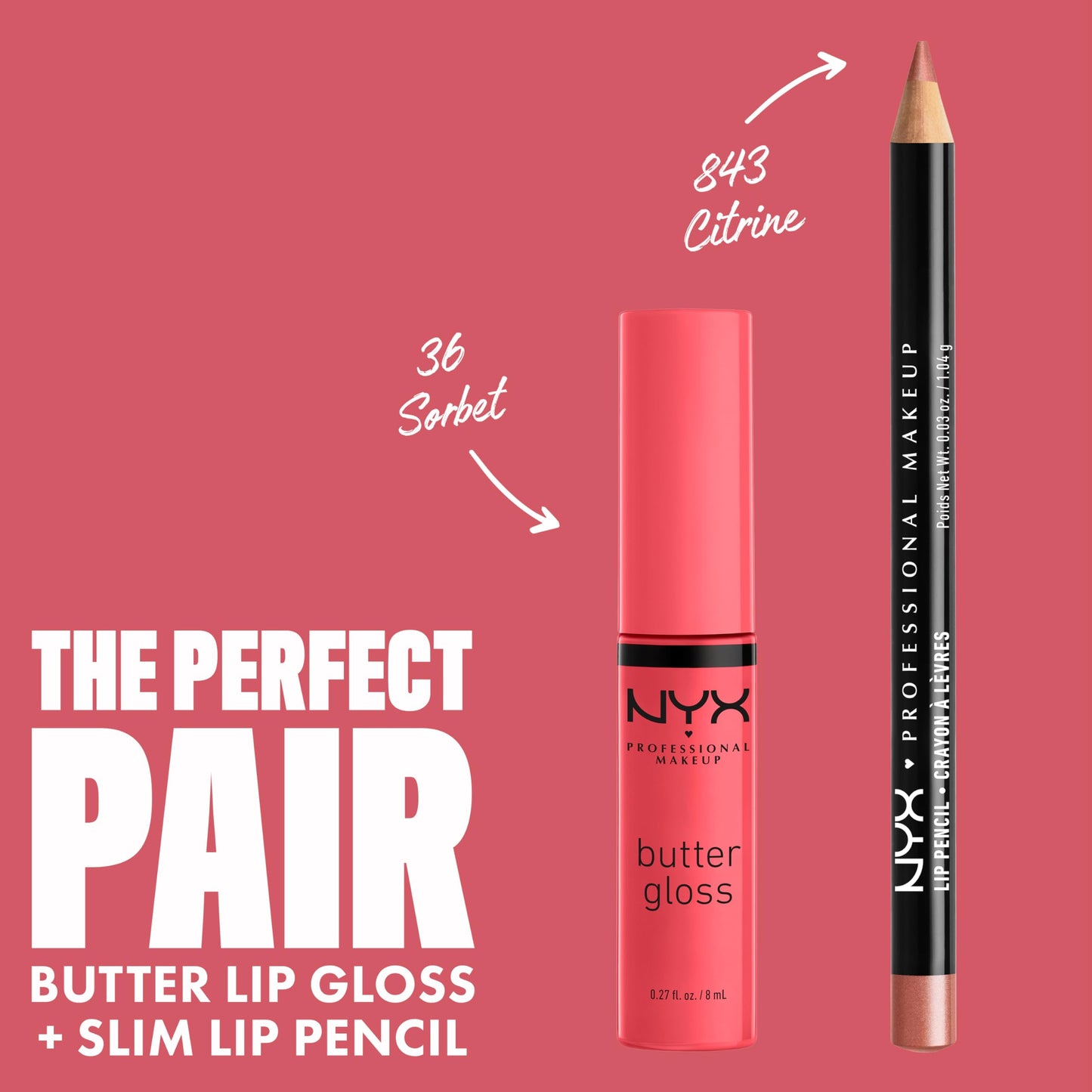 NYX PROFESSIONAL MAKEUP Butter Gloss, Non-Sticky Lip Gloss - Sorbet (Vibrant Coral) Beauty & Personal Care NYX PROFESSIONAL MAKEUP