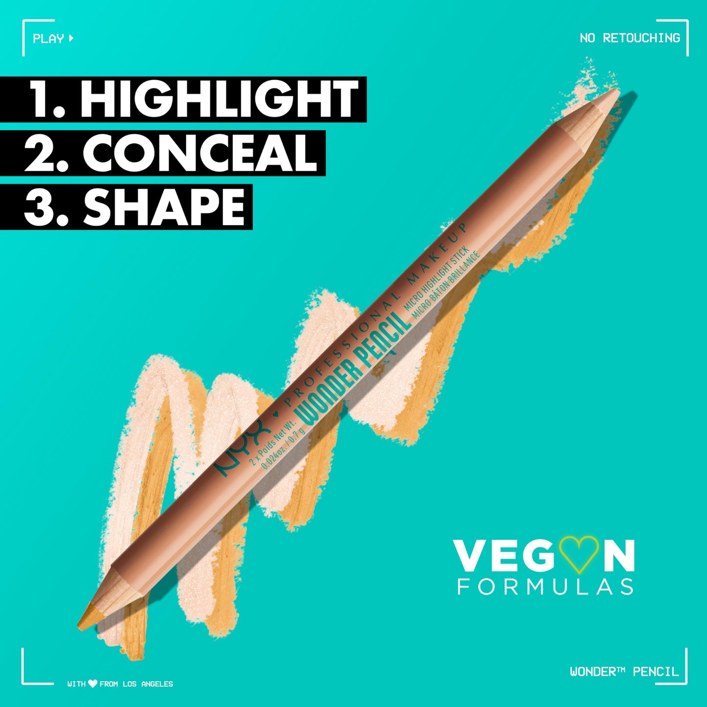 NYX PROFESSIONAL MAKEUP Wonder Pencil, Multi-Use Micro Highlighter & Concealer Stick - Light Beauty & Personal Care NYX PROFESSIONAL MAKEUP