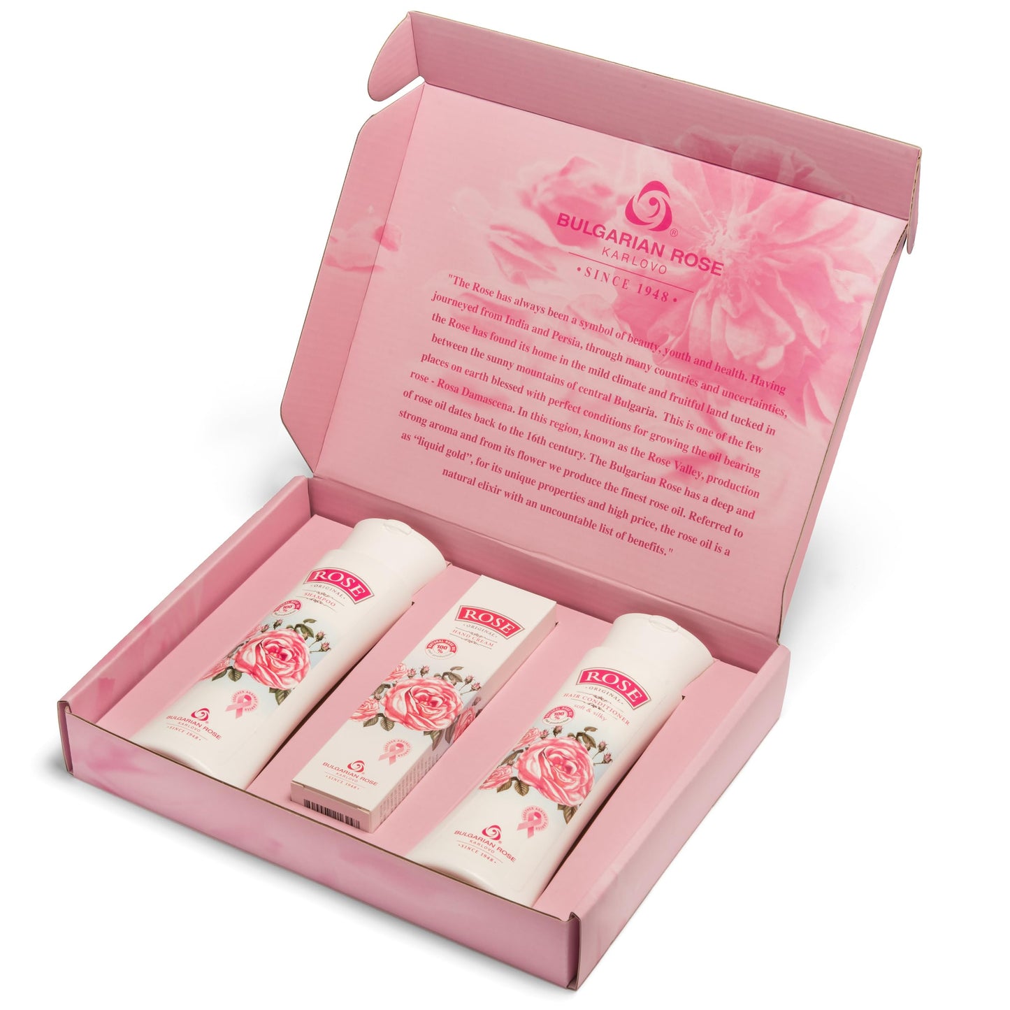 Rose Bulgarian Revitalizing Hair Care 3 Piece Gift Set - Natural Rose Shampoo, Hair Conditioner, Hand Cream Beauty & Personal Care BULGARIAN ROSE KARLOVO