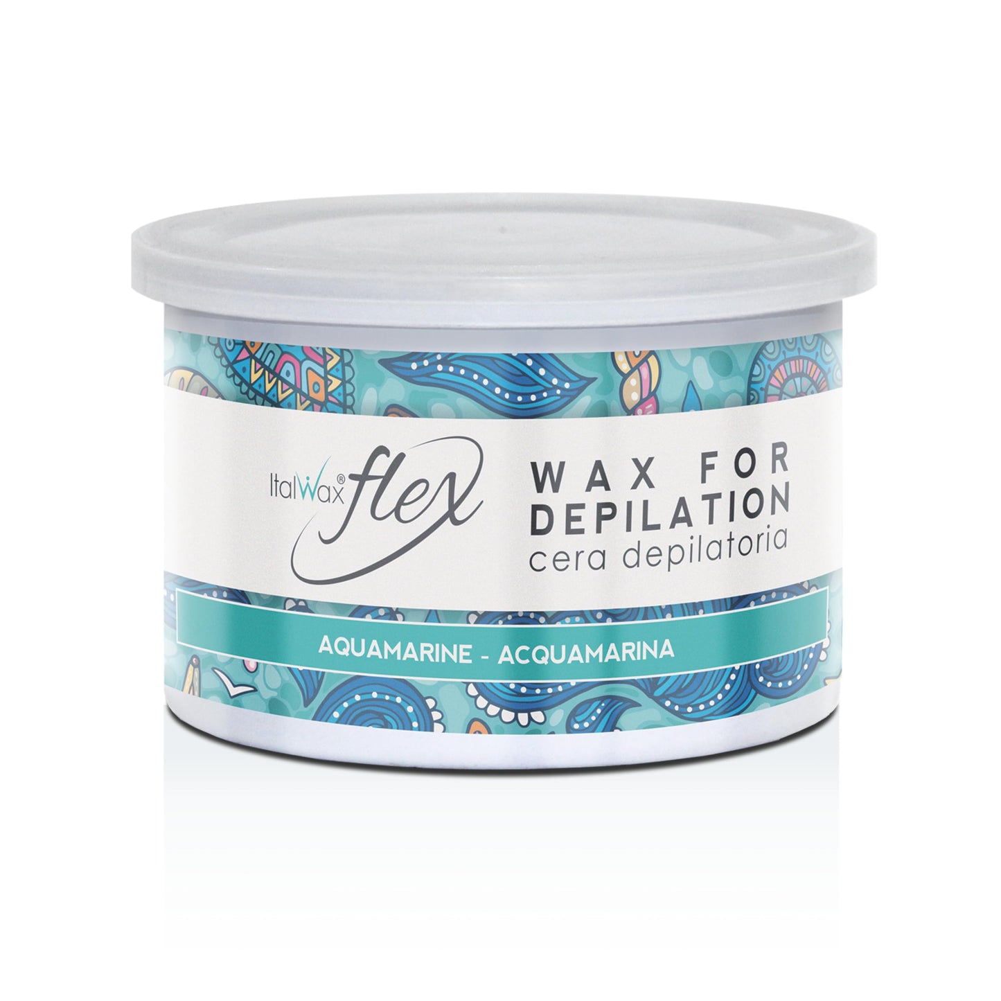 Italwax Flex Aquamarine- 14oz (397 g) - Soft wax tin for hair removal - Uncented - Liposoluble syntetic formulation - Ideal for waxing all body area Beauty and Personal Care Italwax