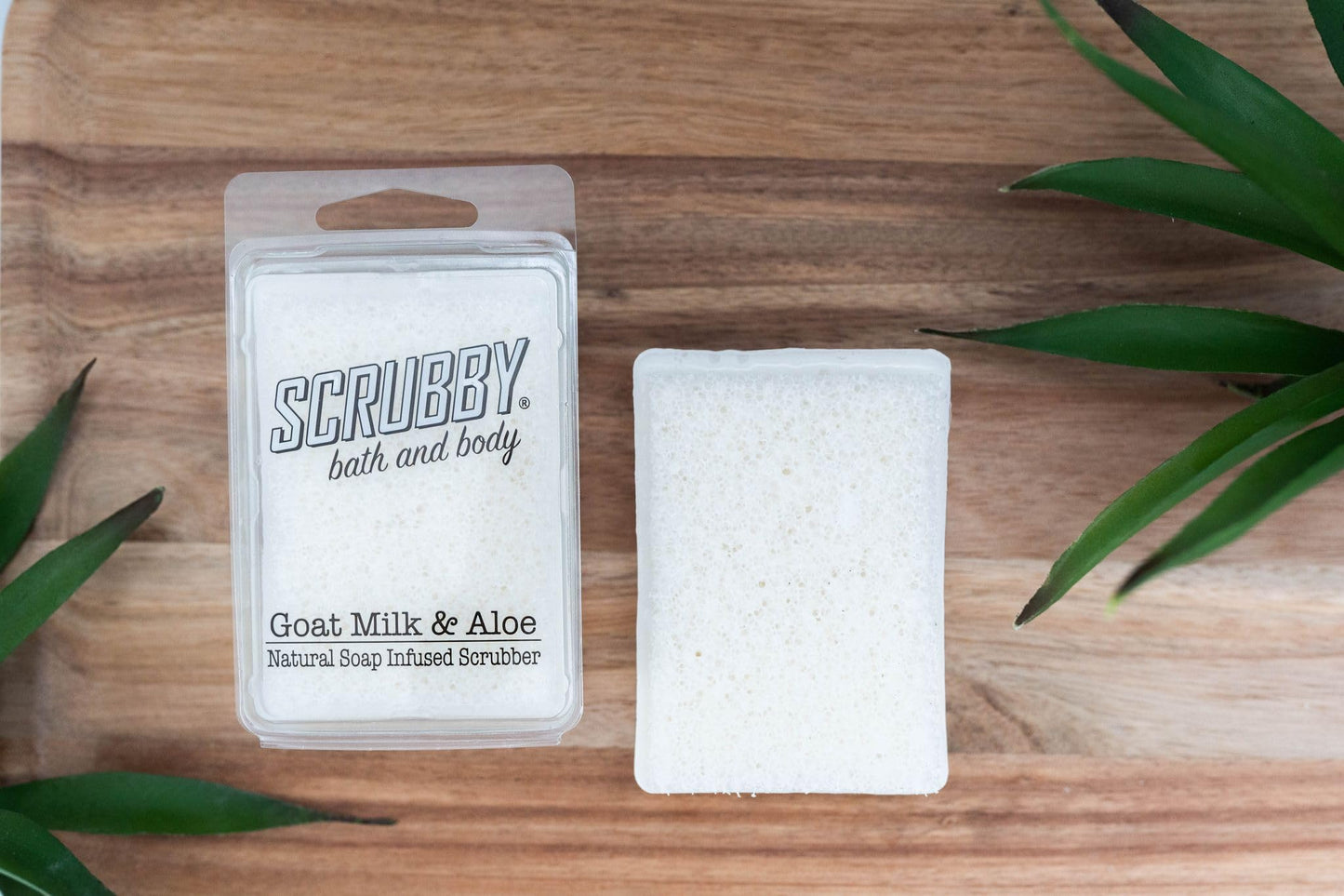 Scrubby Soap - Goats Milk & Aloe - Scented Natural Soap Infused Scrubber - Exfoliating and Hydrating Bath & Body Bar Beauty & Personal Care Scrubby