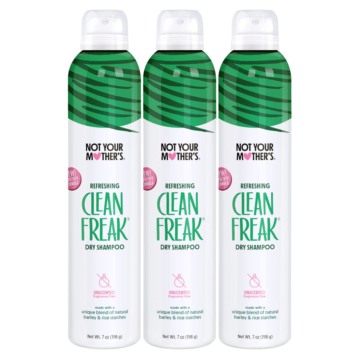Not Your Mother's Clean Freak Unscented Dry Shampoo (3-Pack) - 7 oz - Dry Shampoo Instantly Absorbs Oil - Hair Essentials for All Hair Types (7 Ounce