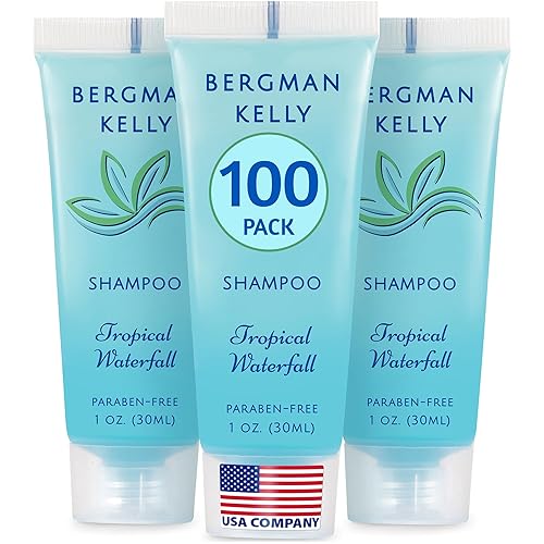 BERGMAN KELLY - Travel Size Hotel Shampoo - 1 fl oz, 100 PK, Tropical Waterfall - Delight Your Guests with Revitalizing & Refreshing Hair Cleanser Beauty & Personal Care BERGMAN KELLY