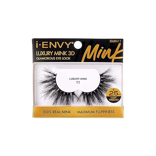 i-ENVY False Lashes Luxury Mink Collection Eyelashes 100% Real Mink Glamorous Eye Look Lashes Maximum Fluffiness 3D Multi-Curl Angle Beauty & Personal Care i•ENVY