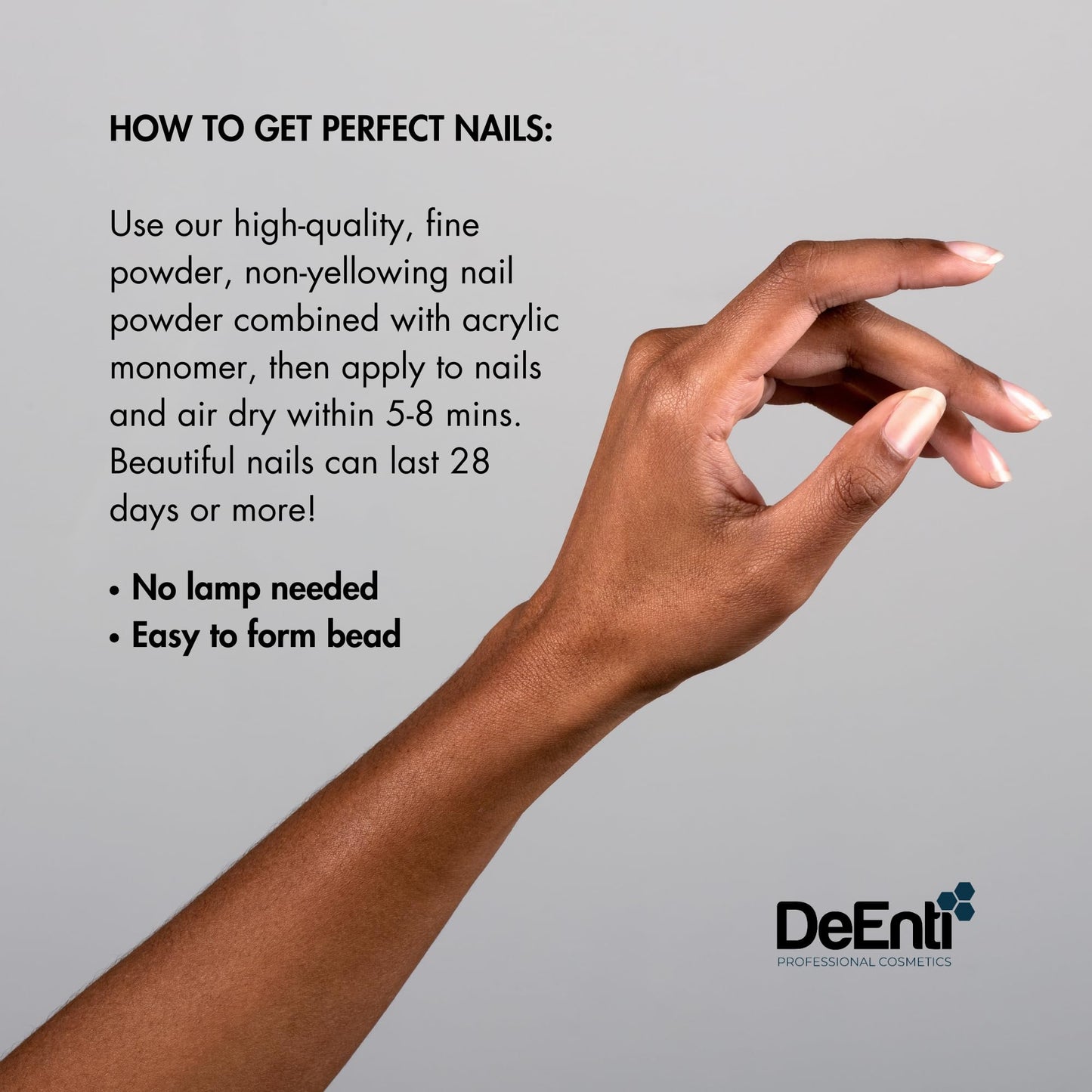 DeEnti Acrylic Nail Powder - 4oz Dark Nude|Professional Grade, Bubble-Free Acrylic Powder for Nails | Long-Lasting, Chip-Resistant Nail Acrylic Powder Beauty and Personal Care DeEnti