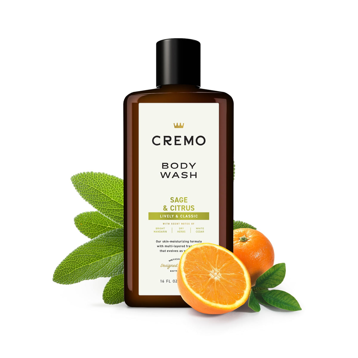Cremo Rich-Lathering Sage & Citrus Body Wash, A Revitalizing Combination of Bright Mandarin, Dry Herbs and White Cedar, 16 Fl Oz (2-Pack) Beauty & Personal Care Cremo