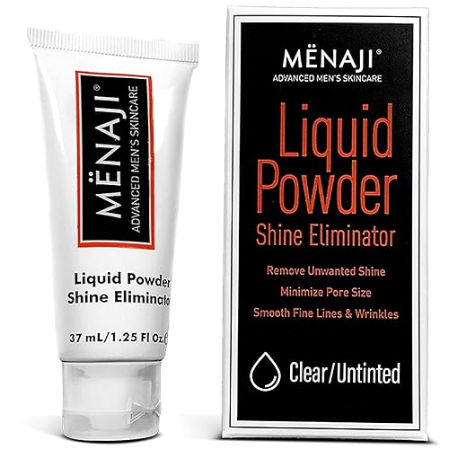 MËNAJI Liquid Powder Shine Eliminator- Moisturizer & Lightweight Liquid Primer Powder for Men - Mens Makeup- Transparent - 1.25 Oz Beauty & Personal Care Menaji