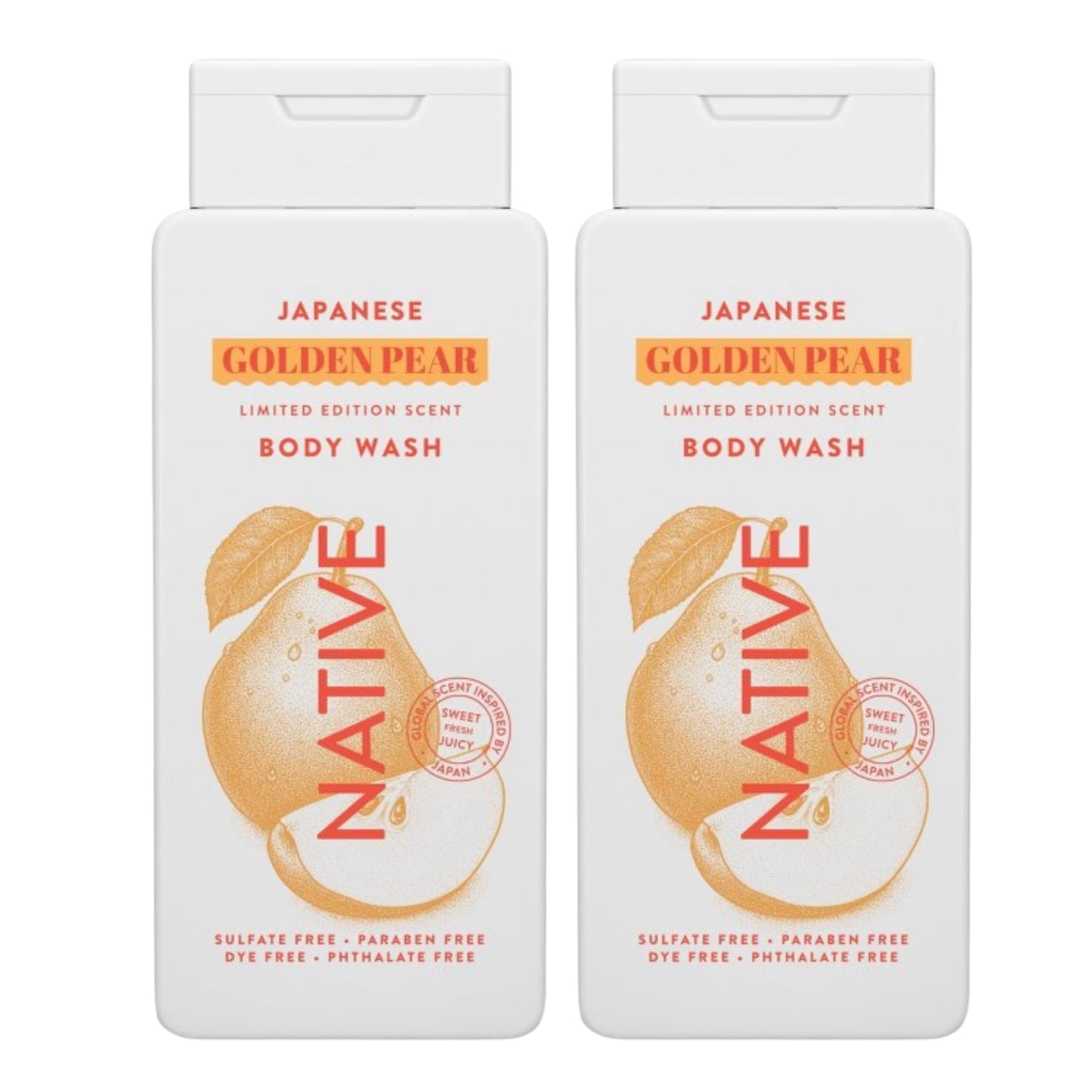 Native Japanese Golden Pear Limited Edition Body Wash, Sulfate Free, Paraben Free, Dye Free, Phthalate Free, 2 Pack (Japanese Golden Pear) Beauty & Personal Care Native
