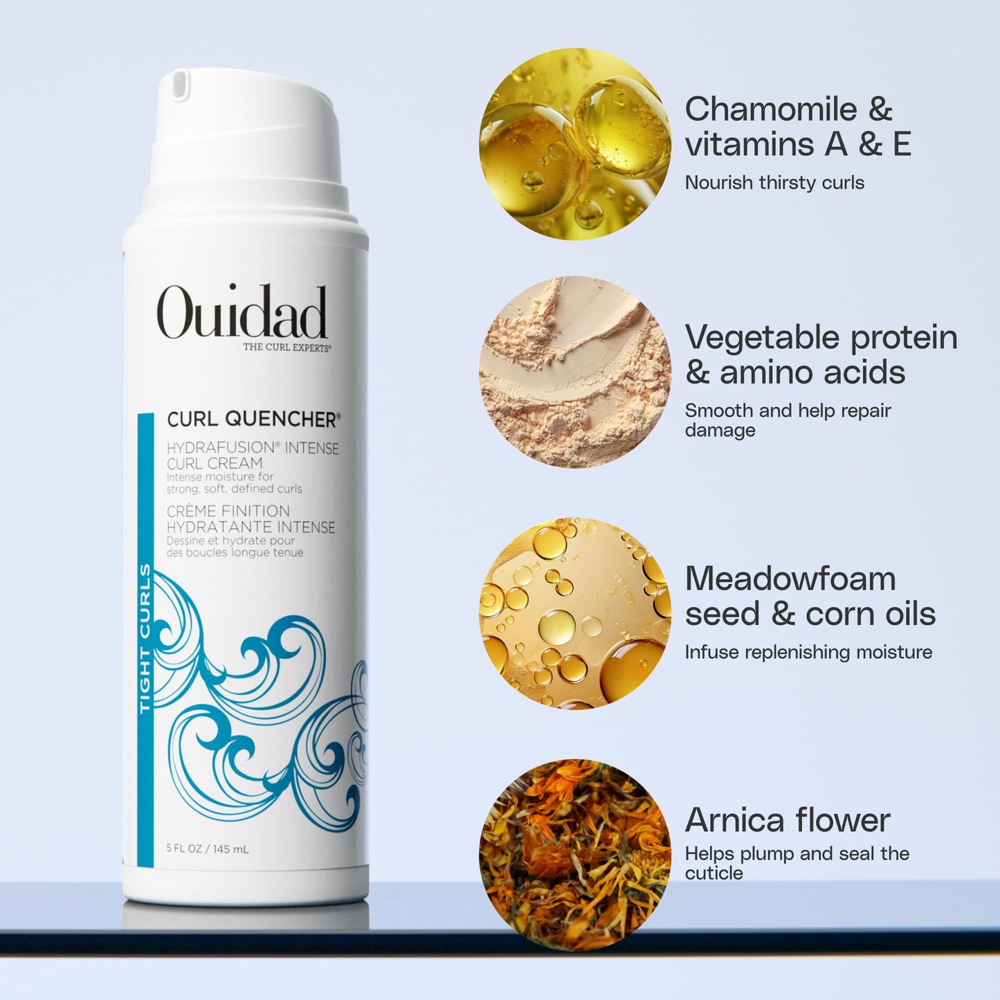Ouidad Curl Quencher Hydrafusion Intense Curl Cream - 5 oz, Curl Defining Styler for Touchable Curls, Flexible Hold Frizz Control Curly Hair Cream Beauty & Personal Care Ouidad
