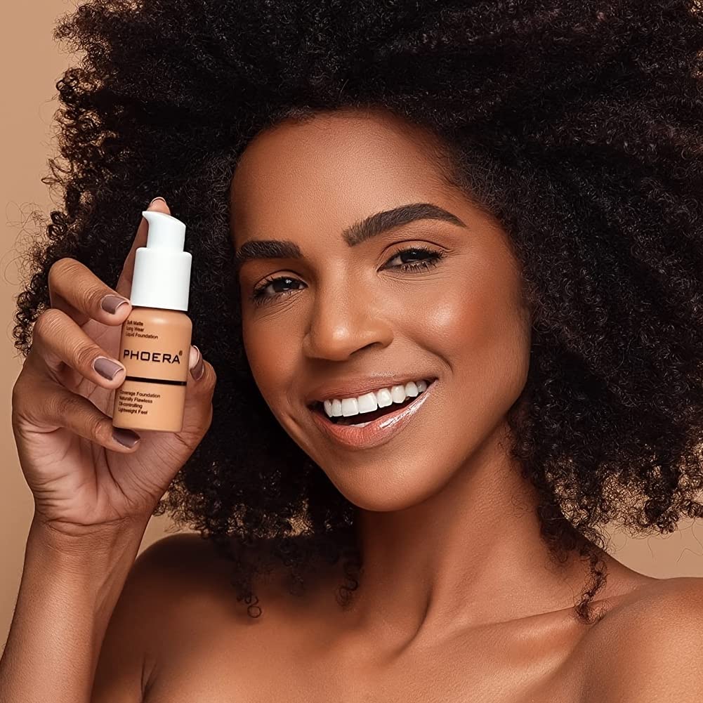 BestLand 2Pack PHOERA Foundation Full Coverage Liquid Foundation Cream - Long-lasting Lightweight Concealer - Oil-Free Formula - Natural Shade Beauty & Personal Care Hilareco