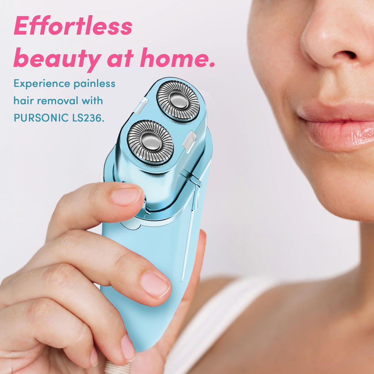 PURSONIC Electric Shaver for Women - Painless Facial Hair Remover, Bikini & Pubic Trimmer, Epilator Beauty and Personal Care PURSONIC