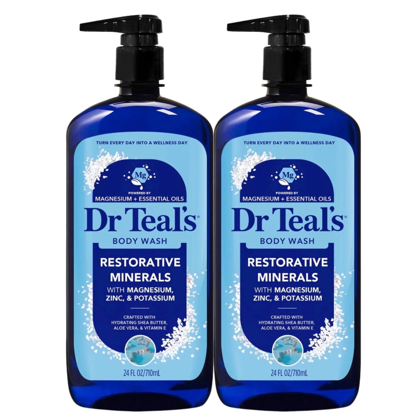 Dr Teal's Body Wash, Restorative Minerals with Magnesium, Zinc & Potassium (Body Wash Set of 2) Beauty & Personal Care Dr Teal's