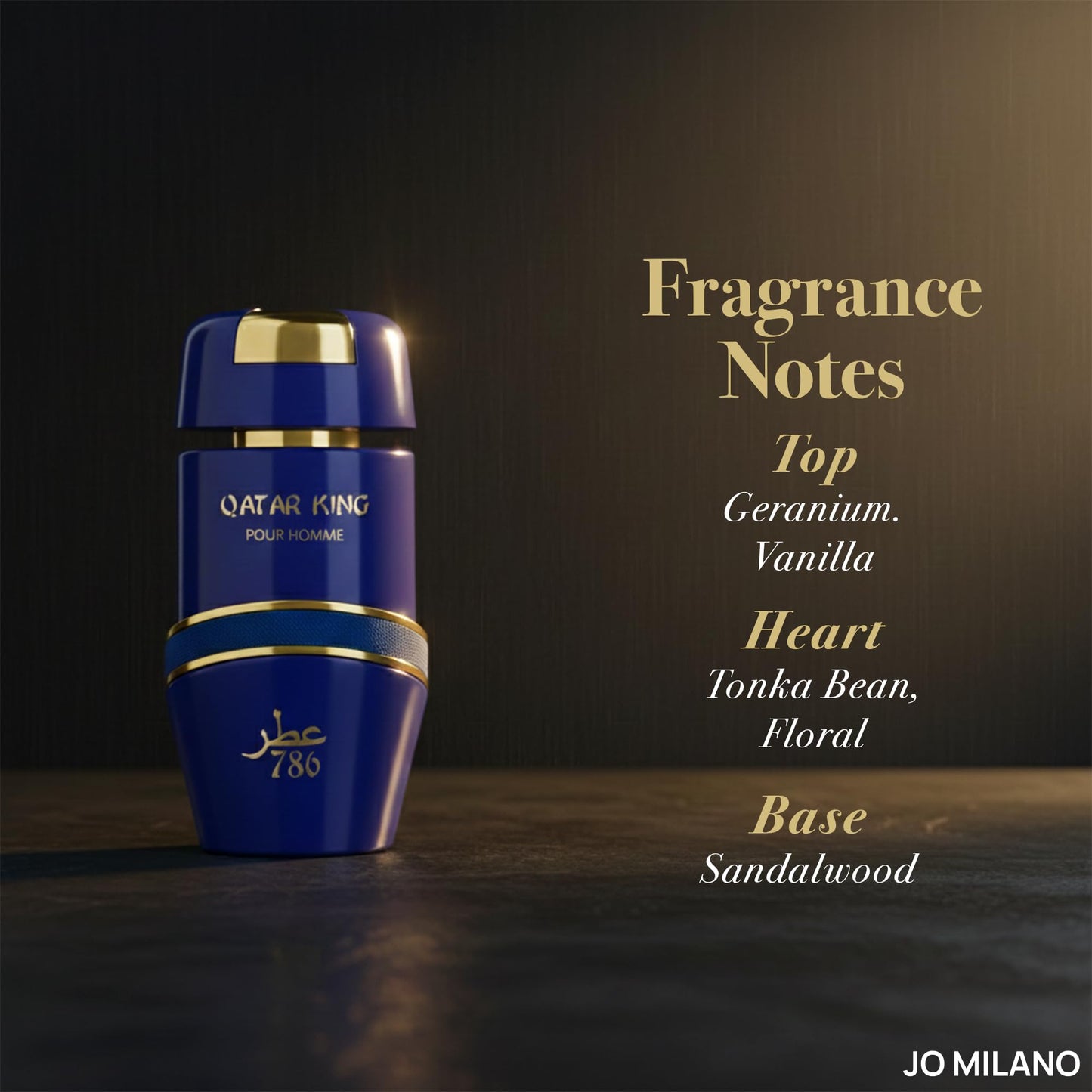 Jo Milano Qatar King Eau De Parfum Spray | 3.4 oz (100ml) | Oud, Vanilla, Fresh Spicy, Amber, Floral Scent | Long Lasting Fragrance for Men Beauty & Personal Care Jo Milano