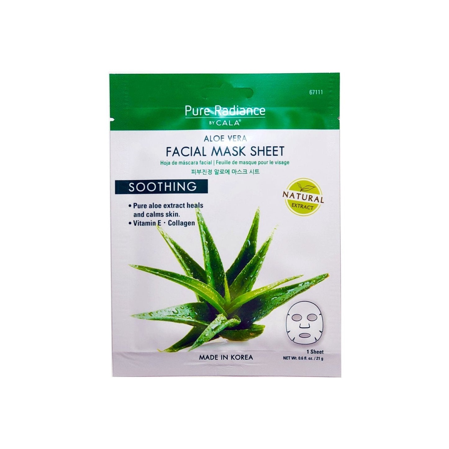 Cala Korea Aloe Vera, Collagen And Vitamin E, Essence full face facial Mask Sheet, 5 pack Beauty & Personal Care Cala