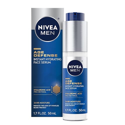 NIVEA MEN Age Defense Instant Hydrating Face Serum for Dry Skin, With Pro-Retinol and Hyaluronic Acid, Facial Serum Helps Reduce Look of Fine Lines Beauty & Personal Care NIVEA MEN