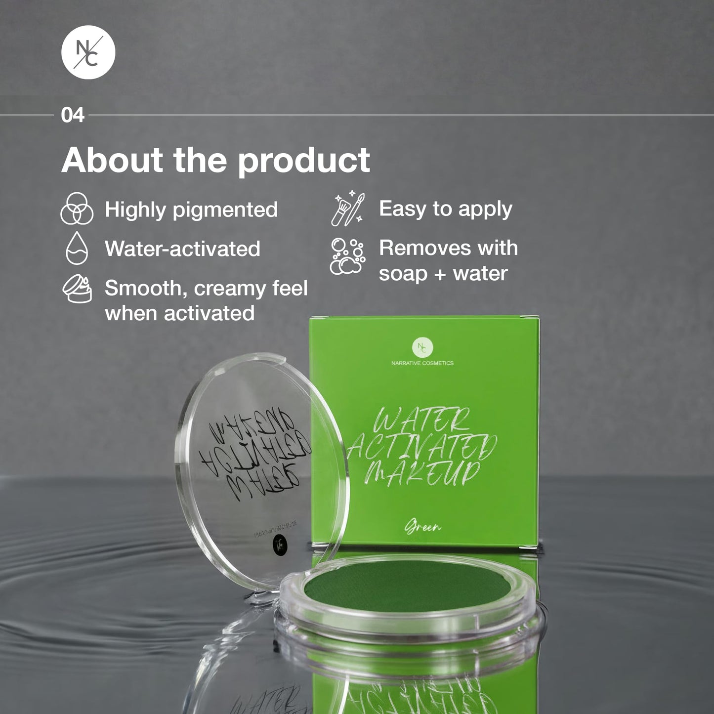 Narrative Cosmetics Water-Activated Face & Body Paint - Highly Pigmented, Long-Lasting Face & Body Paint for SFX, Cosplay, and Artistic Makeup Beauty & Personal Care Narrative Cosmetics