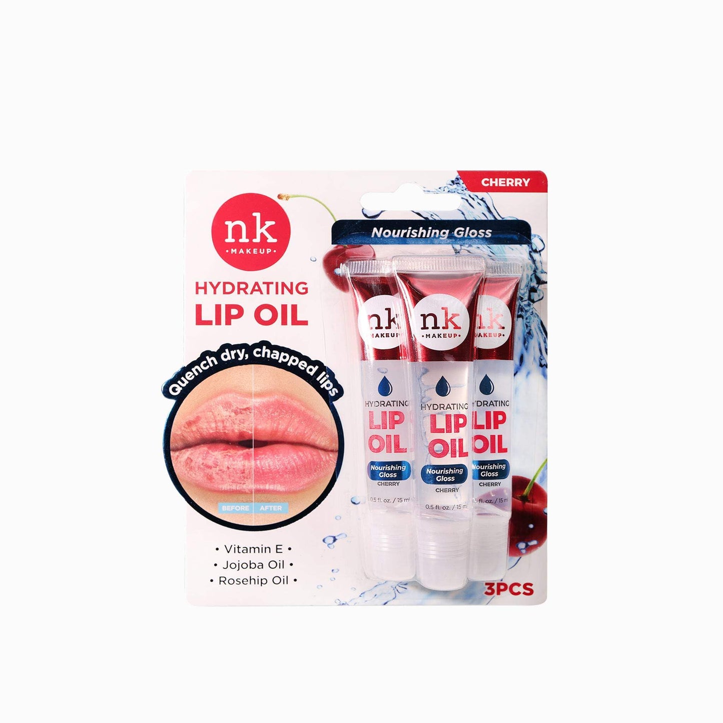 Nicka K New York Hydrating Lip Oil, Nourishing Gloss, Hydrate, Quench Dry Lips (MLTO02 Cherry) Beauty & Personal Care NICKA K NEW YORK
