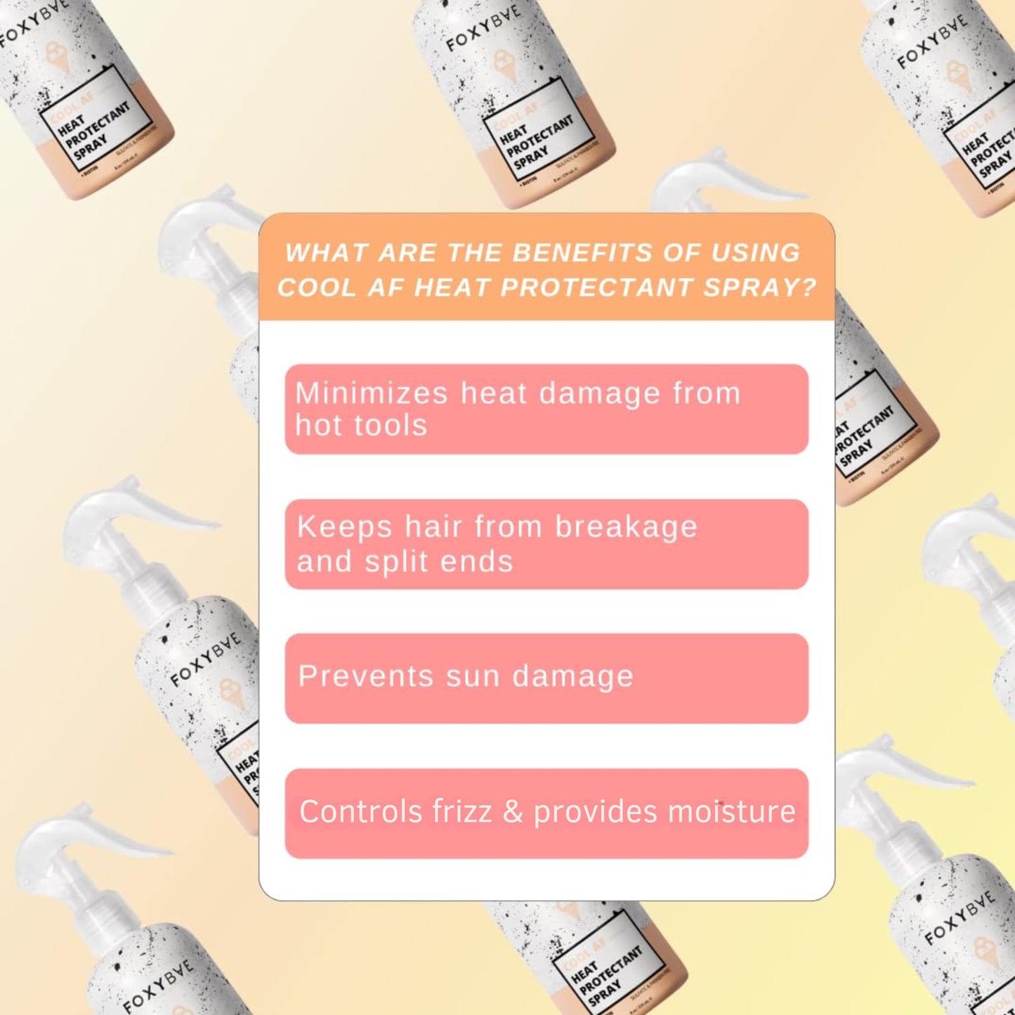 FoxyBae Heat Protectant Spray - Thermal Hair Styling Mist for Curling Iron & Blow Dryer - Prevents Frizz, Damage & Breakage, 8oz Beauty & Personal Care FoxyBae