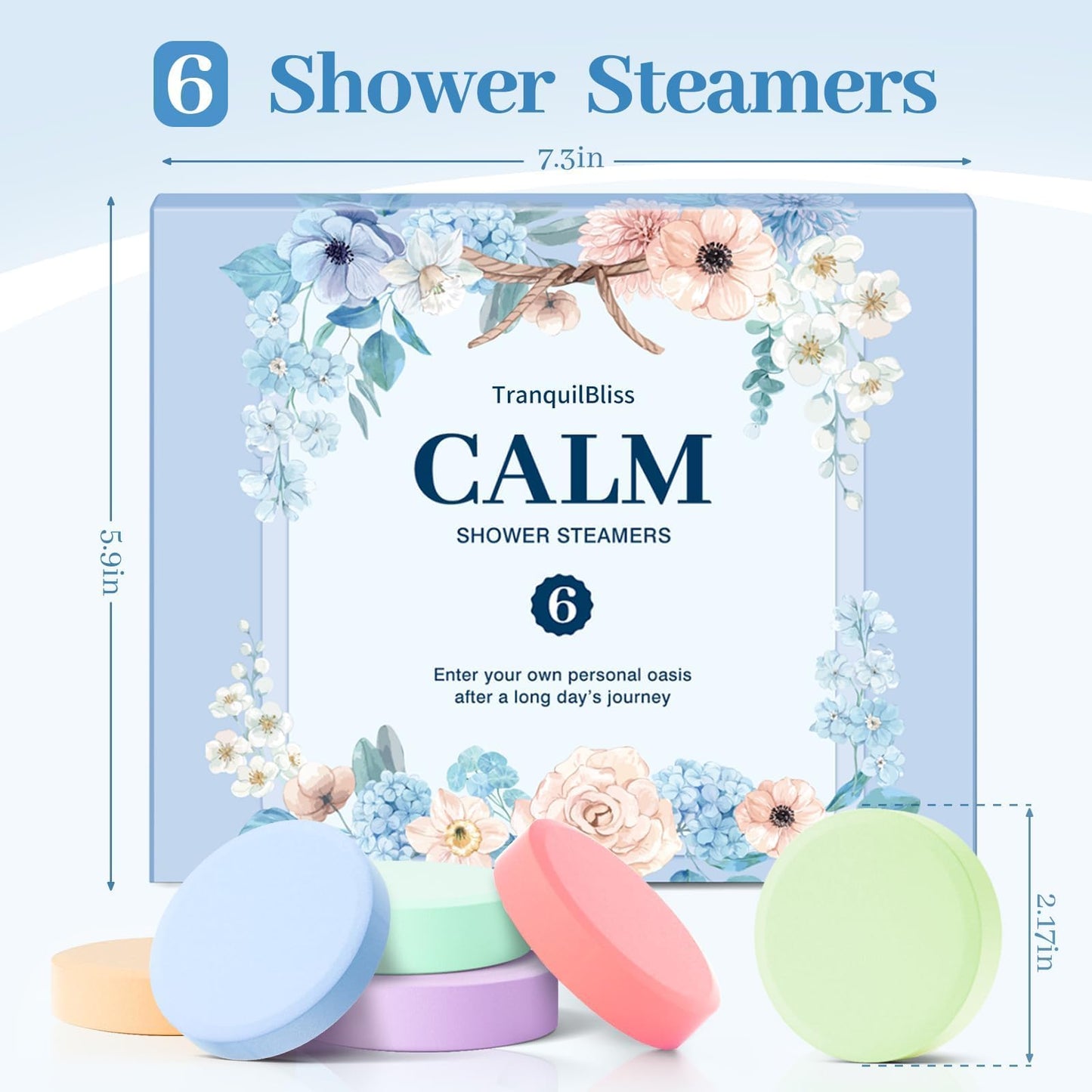 TranquilBliss Shower Steamers 6 Count, Shower Steamers with Natural Ingredients, 6 Different Scents & Individually Wrapped, Christmas and Birthday Beauty and Personal Care TranquilBliss