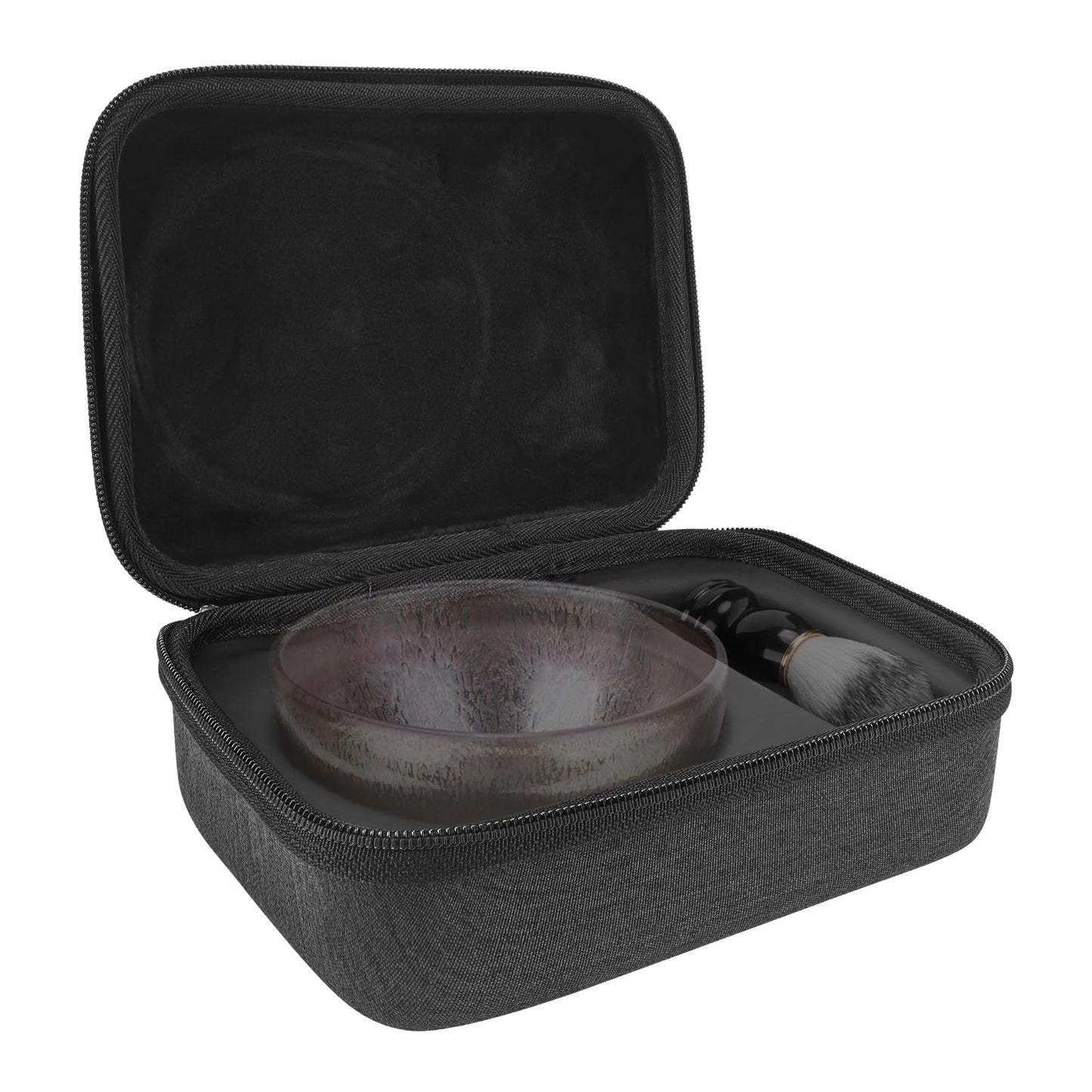 Linkidea Travel Shaving Bowl & Brush Hard Case, Protective Storage for Shaving Soap Bowl and Brush, Portable Wet Shave Organizer, Compatible Beauty and Personal Care Linkidea