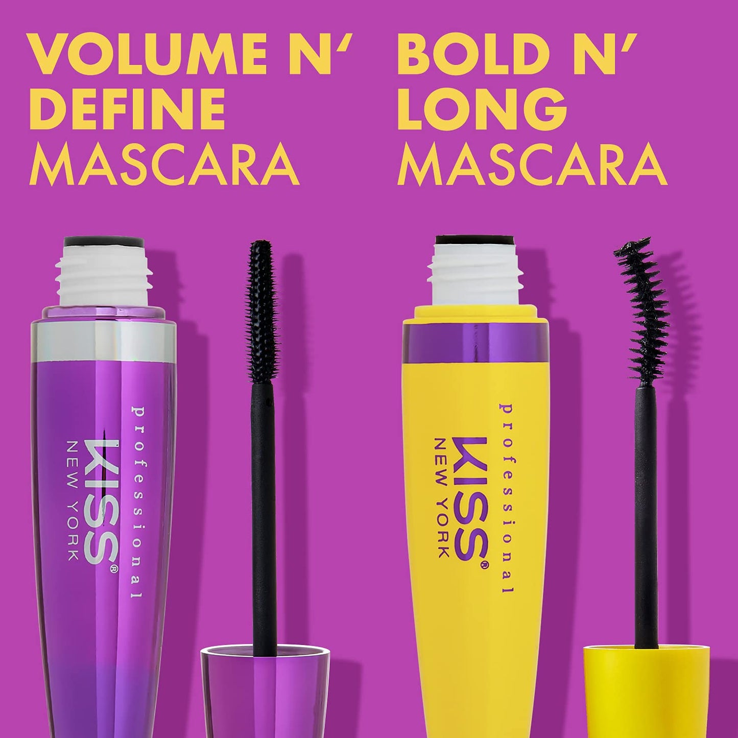 Kiss New York Volume N’ Define Mascara, No Flaking, No Smudging, No Clumping, Water-Resistant Long Wearing Mascara (Very Black) Beauty & Personal Care KISS NEW YORK