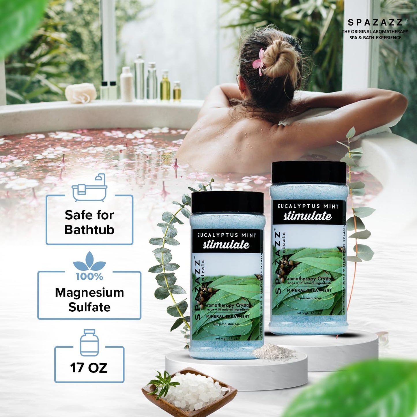 Spazazz Eucalyptus Mint Spa and Bath Crystals Beauty and Personal Care Spazazz