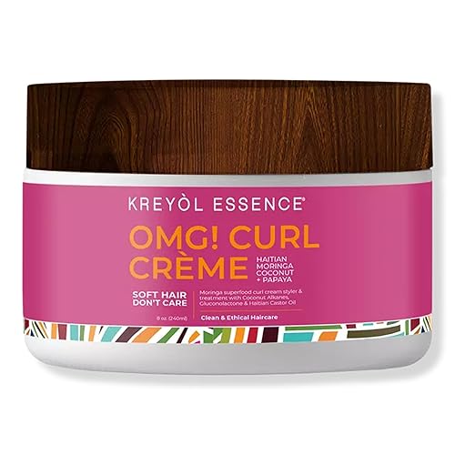 Kreyol Essence - 8 Oz Moringa Styling OMG CURL CRÈME for Soft Curls, Healthy Glowing Hair, Haitian Moringa Coconut Papaya, Hair Care Beauty & Personal Care KREYÒL ESSENCE