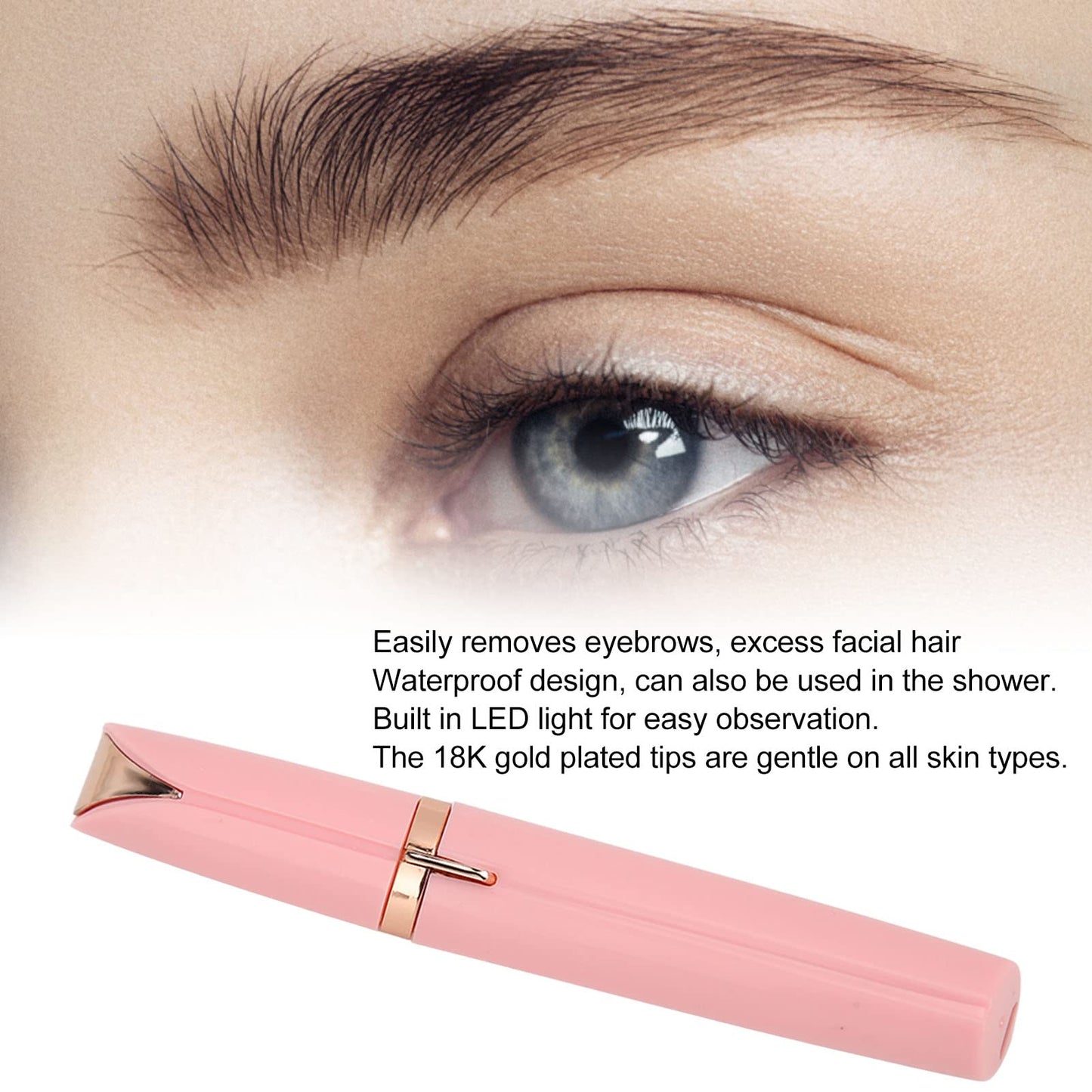 Womens Electric Eyebrow Hair Trimmer, Painless and Portable Suitable for Upper and Lower Lip Chin Neck Cheeks Eyebrows Nose Body, Multifunction Hair Beauty and Personal Care Pyhodi