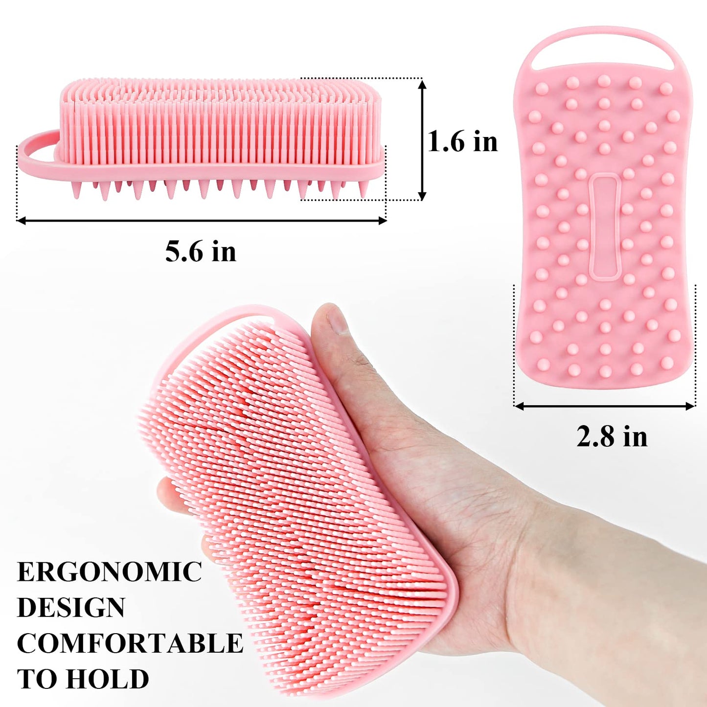 Silicone Body Scrubber Loofah, 2 in 1 Shower Scrubber for Body, Soft Silicone Loofah for Sensitive Women Men All Kinds of Skin, Scalp Massager Shampoo Beauty and Personal Care LronFensy