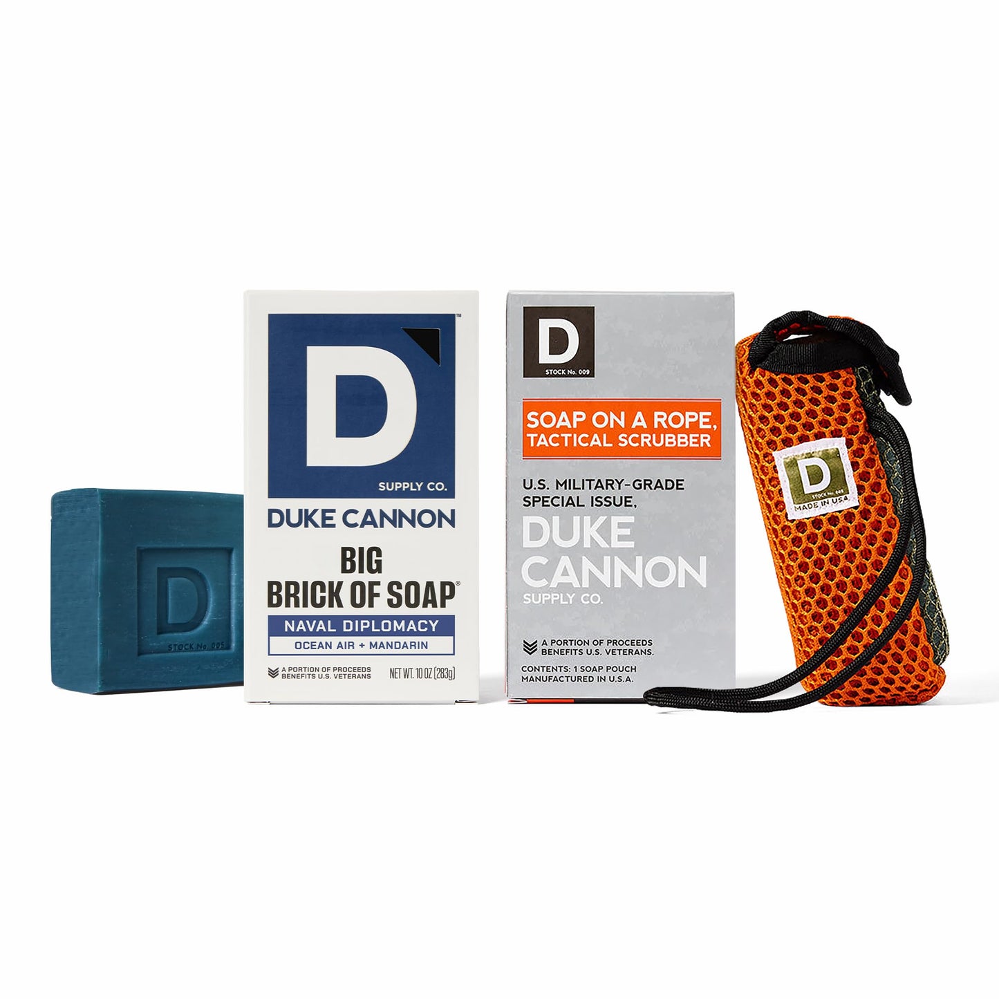 Duke Cannon Naval Diplomacy Big Brick of Soap + Tactical Soap on a Rope Pouch - For Men, Natural Ingredients, Long-Lasting, Fresh Masculine Scent, 10 Beauty & Personal Care Duke Cannon Supply Co.