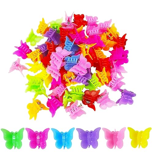 Mandalahuang Hair Clip, 100 Pcs Butterfly Hair Clips, Pastel, Rainbow, Mini Hair Clip for Girls Beauty & Personal Care Mandalahuang