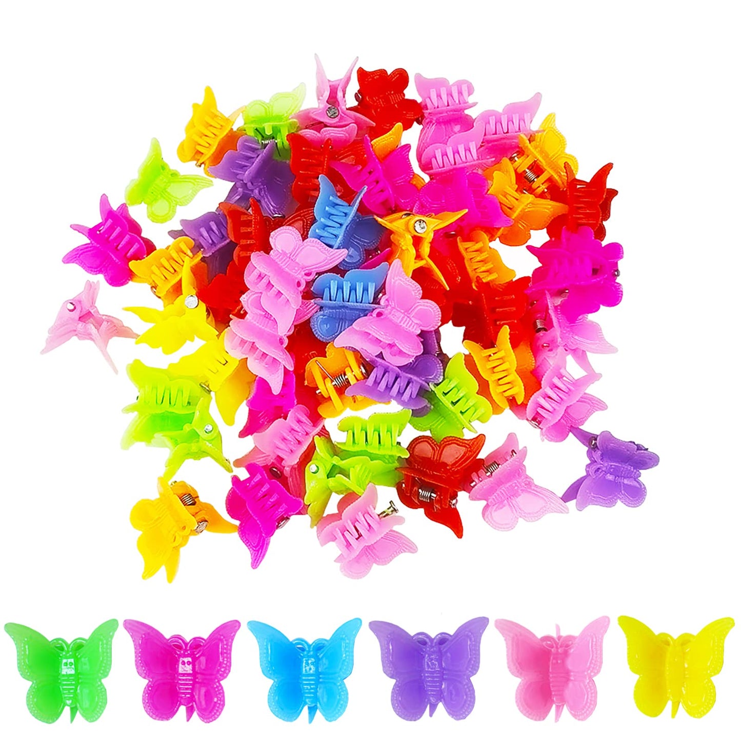 Mandalahuang Hair Clip, 100 Pcs Butterfly Hair Clips, Pastel, Rainbow, Mini Hair Clip for Girls Beauty & Personal Care Mandalahuang