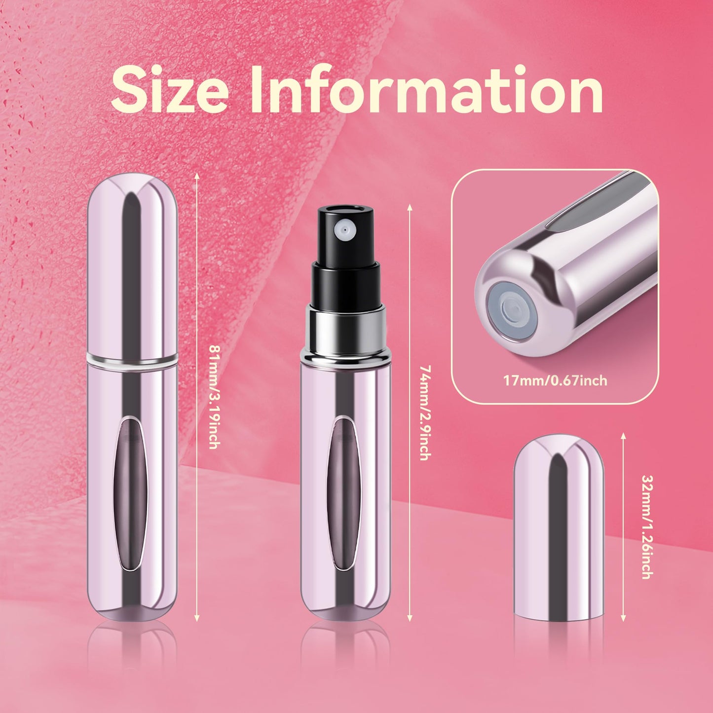forebile Refillable Perfume Portable Atomizer Bottle Refillable Perfume Spray, Travel Perfume (5ml, 4 Pack) (Silver, Pink, Gold, Black) Beauty and Personal Care forebile